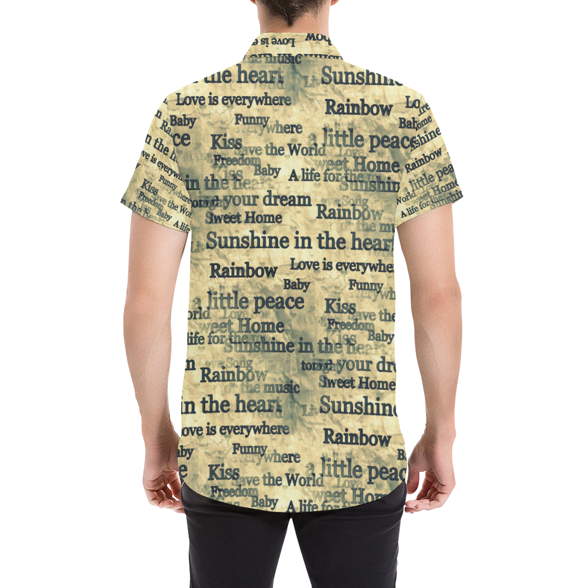 Words Popart by Nico Bielow Men's All Over Print Short Sleeve Shirt (Model T53)