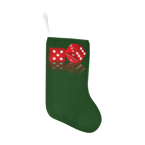Las Vegas Craps Dice on Green Christmas Stocking (Without Folded Top)