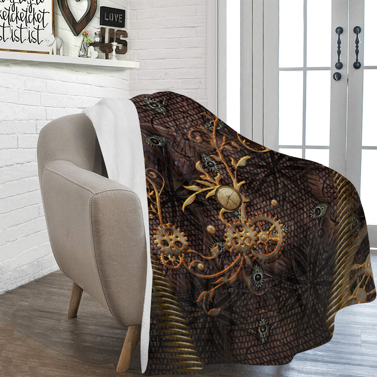 Steampunk, gallant design Ultra-Soft Micro Fleece Blanket 54''x70''