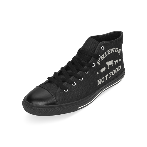 Friends Not Food (Go Vegan) High Top Canvas Shoes for Kid (Model 017)
