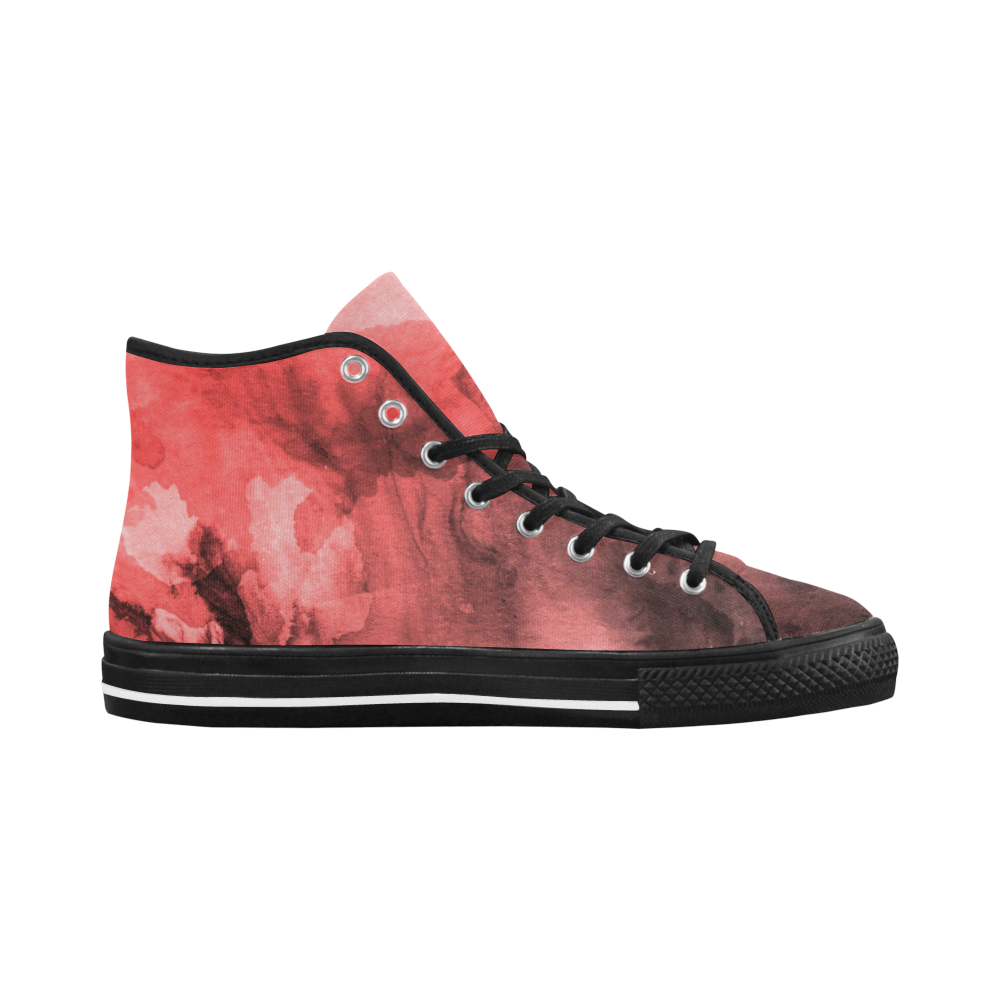 Red and Black Watercolour Vancouver H Men's Canvas Shoes (1013-1)