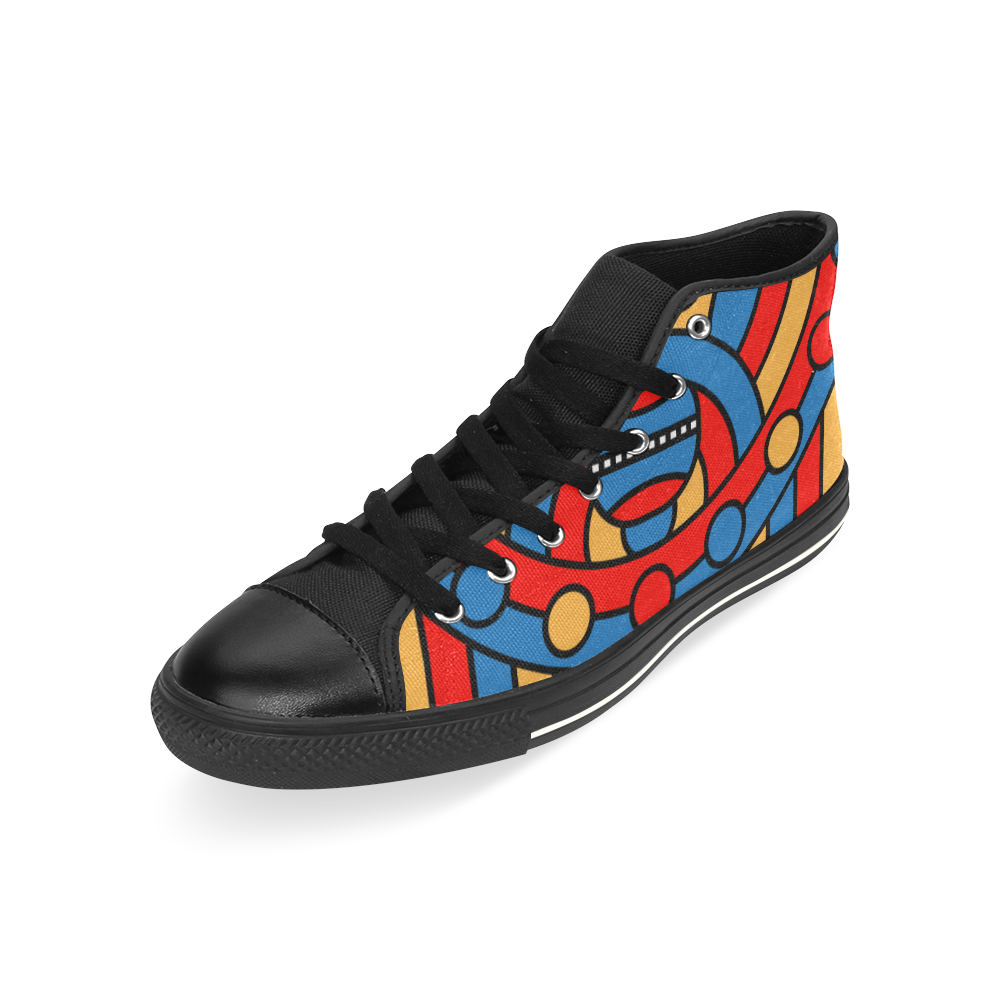 Aztec Maasai Lion Tribal High Top Canvas Shoes for Kid (Model 017)