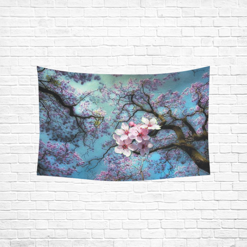 Cherry blossomL Cotton Linen Wall Tapestry 60"x 40"