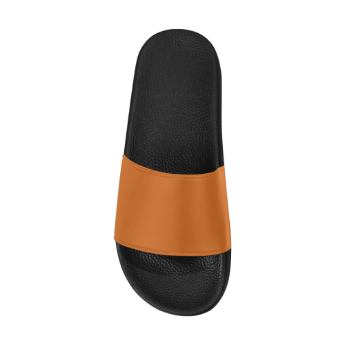 color chocolate Men's Slide Sandals/Large Size (Model 057)