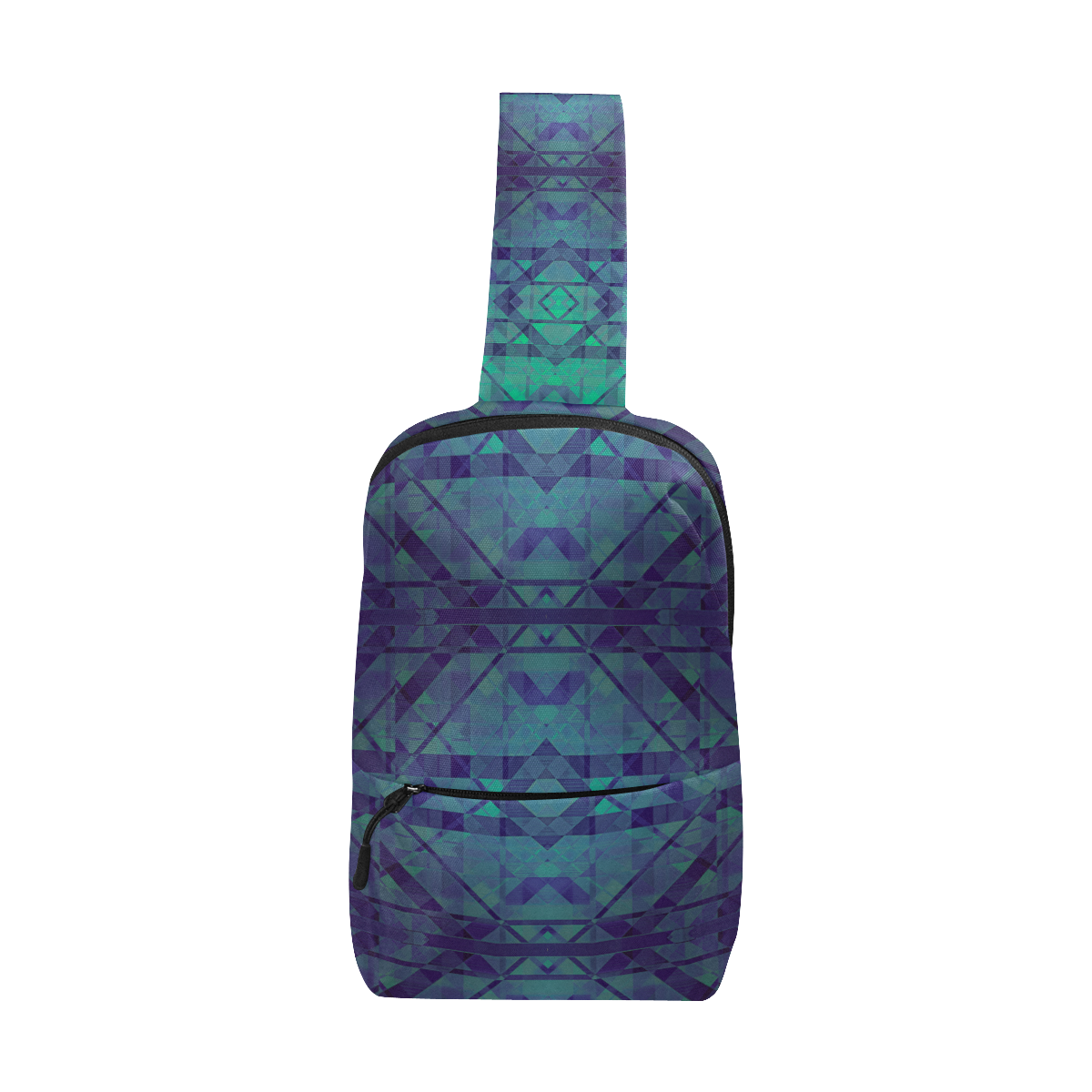 Blue Geometric design Chest Bag (Model 1678)