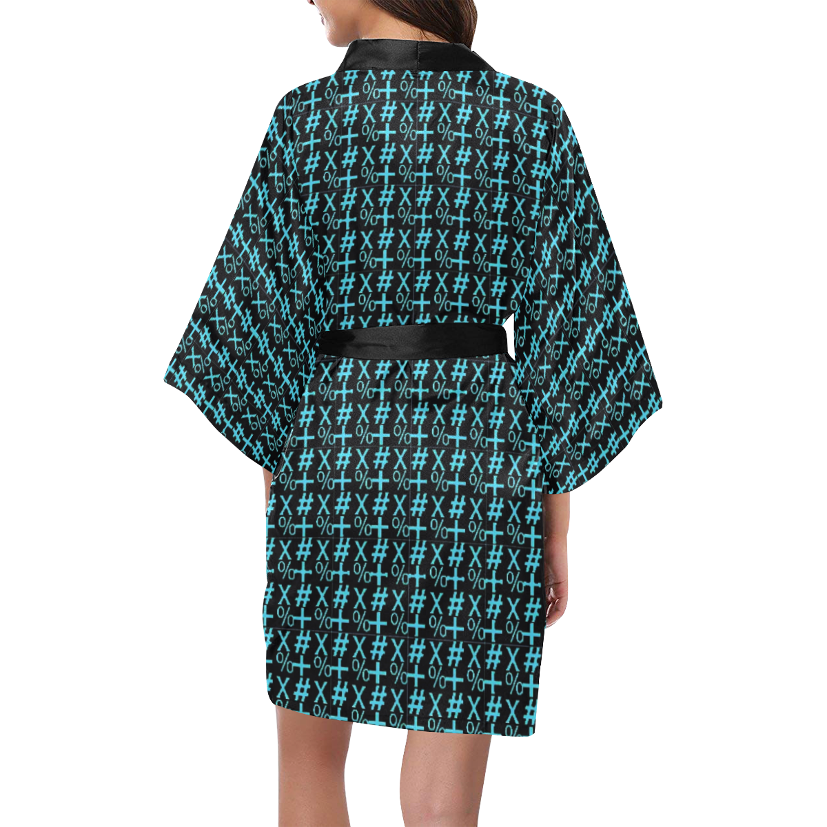 NUMBERS COLLECTION SYMBOLS TEAL Kimono Robe