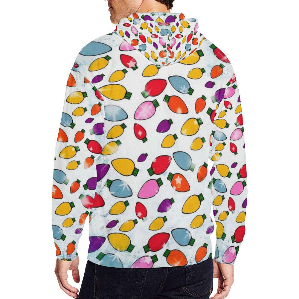 Christmas Bulb Popart by Nico Bielow All Over Print Full Zip Hoodie for Men/Large Size (Model H14)