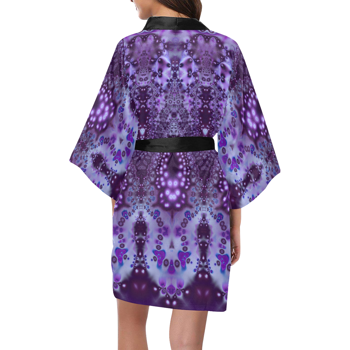 Purple Lace Adornment Kimono Robe