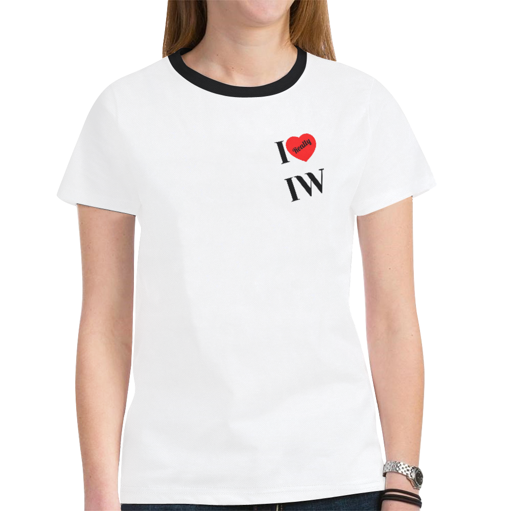 I heart IW New All Over Print T-shirt for Women (Model T45)