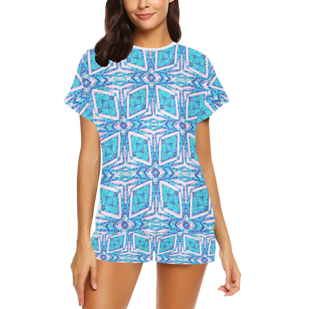 geometric doodle 1 Women's Short Pajama Set