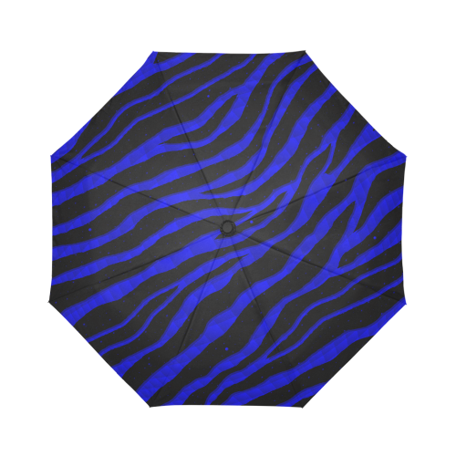 Ripped SpaceTime Stripes - Blue Auto-Foldable Umbrella (Model U04)