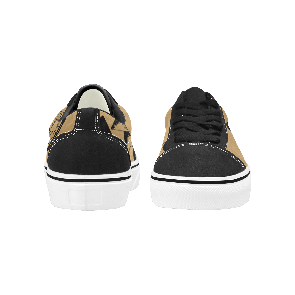 GOD Surface 1 Black & Tan Men's Low Top Skateboarding Shoes (Model E001-2)