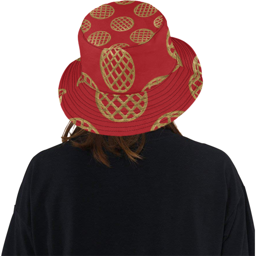 gold  red All Over Print Bucket Hat