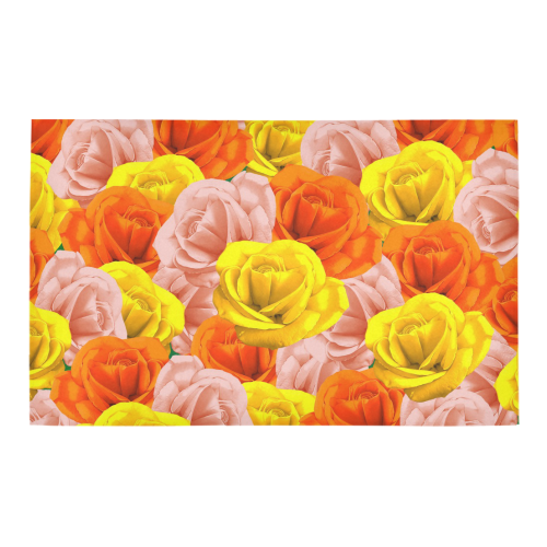 Roses Pastel Colors Floral Collage Bath Rug 20''x 32''