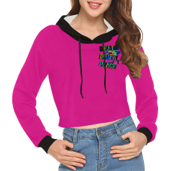 Break Dancing Colorful / Pink / Black All Over Print Crop Hoodie for Women (Model H22)