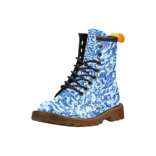 Woodland Blue Camouflage High Grade PU Leather Martin Boots For Women Model 402H