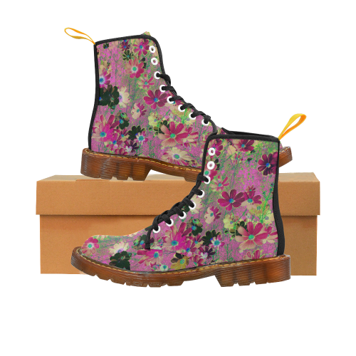 Cosmos Flowers Garden Red Martin Boots For Women Model 1203H