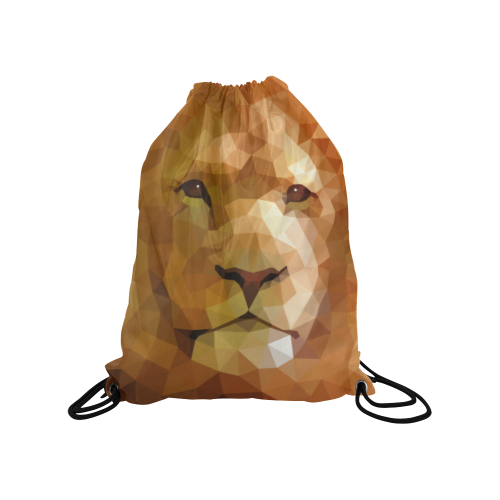 Polymetric Lion Medium Drawstring Bag Model 1604 (Twin Sides) 13.8"(W) * 18.1"(H)
