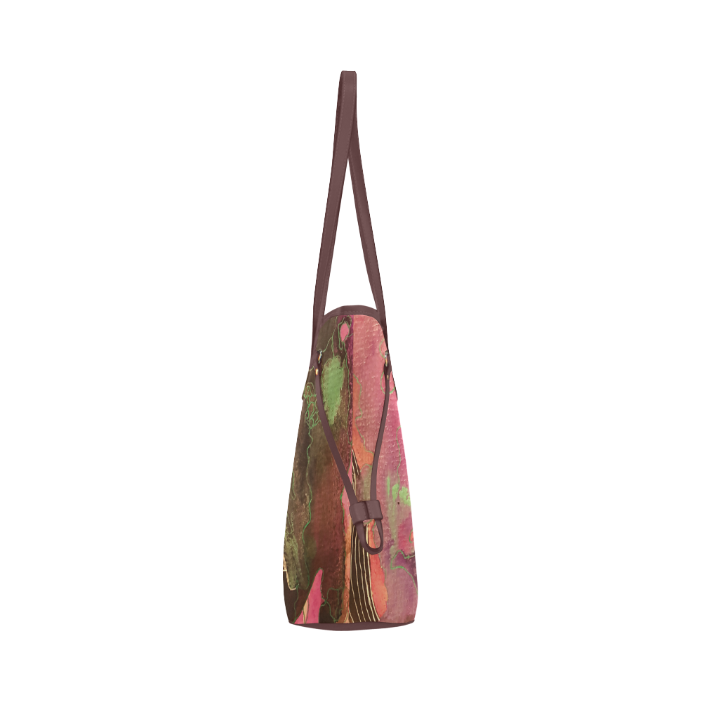 Pink Abstract high res Clover Canvas Tote Bag (Model 1661)