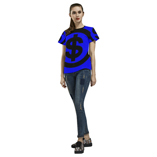 DOLLAR SIGNS 2 All Over Print T-shirt for Women/Large Size (USA Size) (Model T40)
