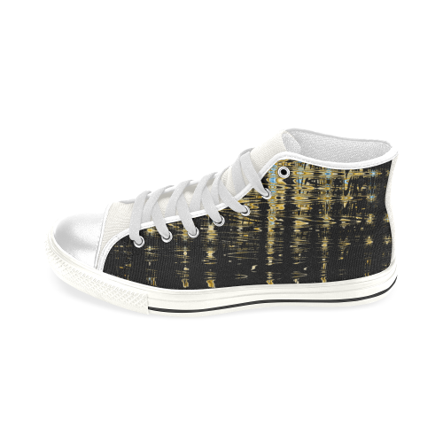 Abstract Men’s Classic High Top Canvas Shoes (Model 017)