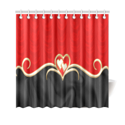 Elegant Red Black Love Shower Curtain 69"x70"