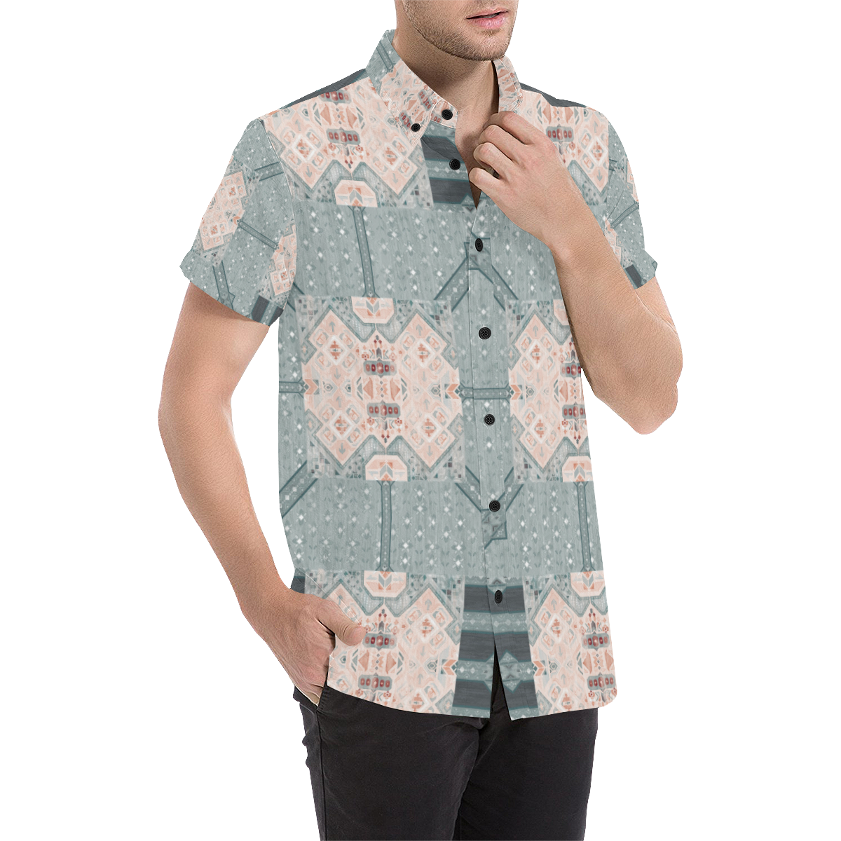 Exclusive Graphic Men's All Over Print Short Sleeve Shirt/Large Size (Model T53)