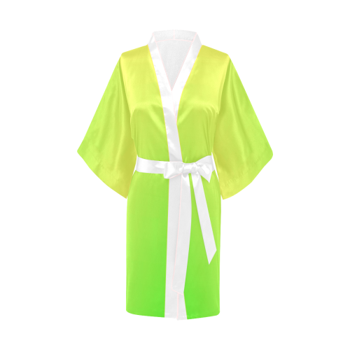 Neon Yellow Green Tie Dye Kimono Robe