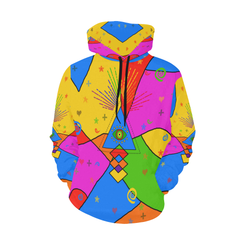 All Seeing Eye Popart All Over Print Hoodie for Men/Large Size (USA Size) (Model H13)