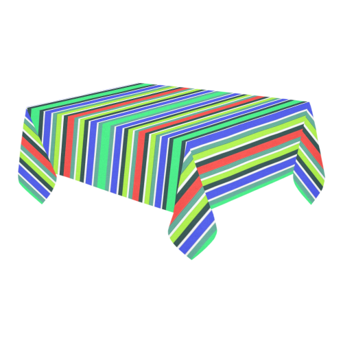 Vivid Colored Stripes 2 Cotton Linen Tablecloth 60" x 90"