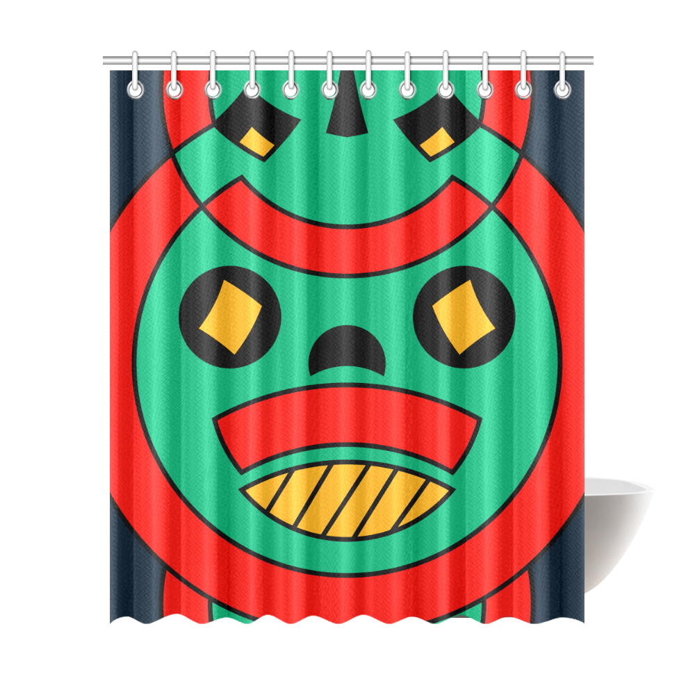 African Scary Tribal Shower Curtain 72"x84"