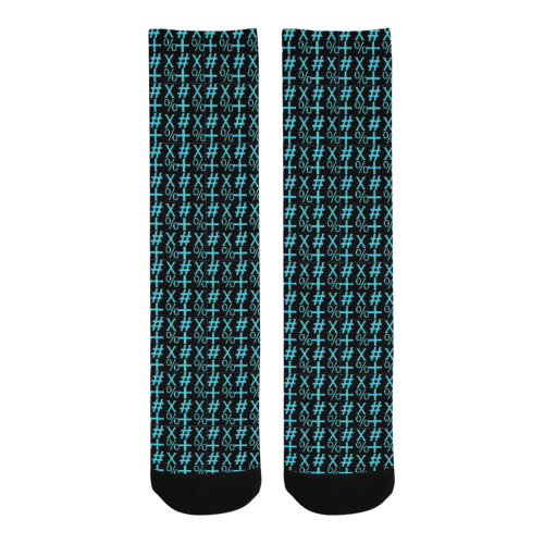 NUMBERS Collection Symbols Teal Men's Custom Socks