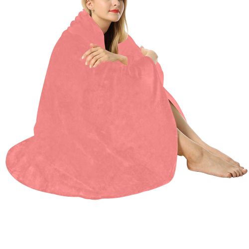 color light red Circular Ultra-Soft Micro Fleece Blanket 60"