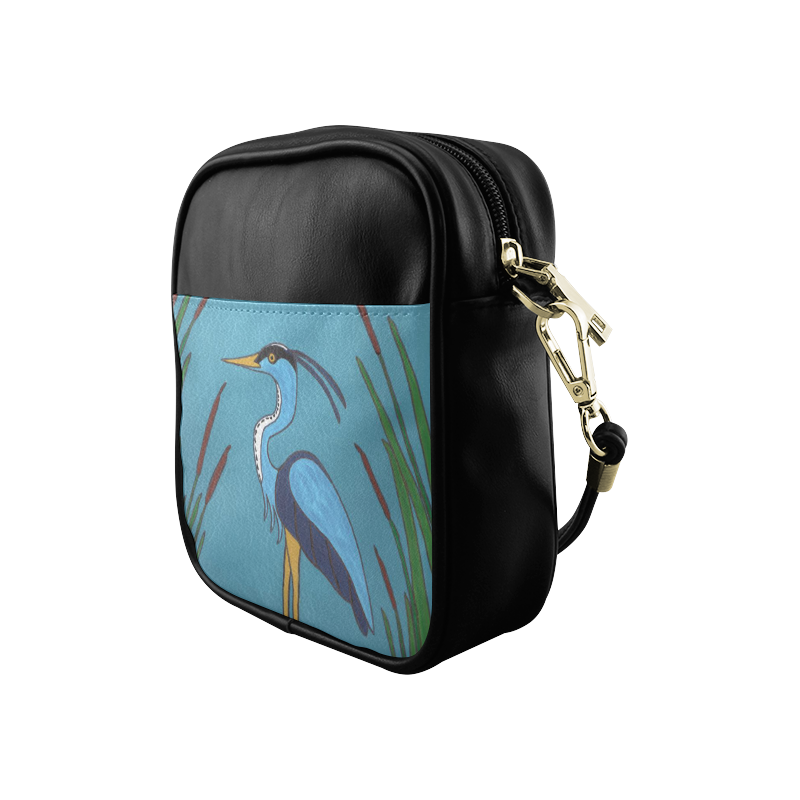 Blue Heron in the Cattails Sling Bag (Model 1627)