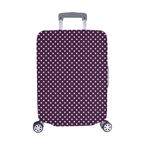 Burgundy polka dots Luggage Cover/Medium 22"-25"