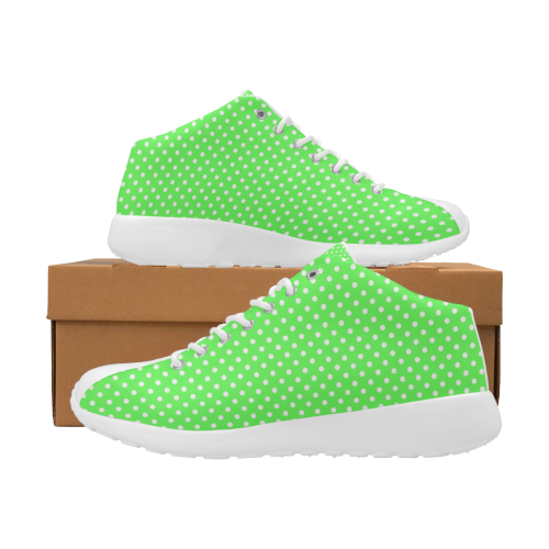 Eucalyptus green polka dots Women's Basketball Training Shoes (Model 47502)