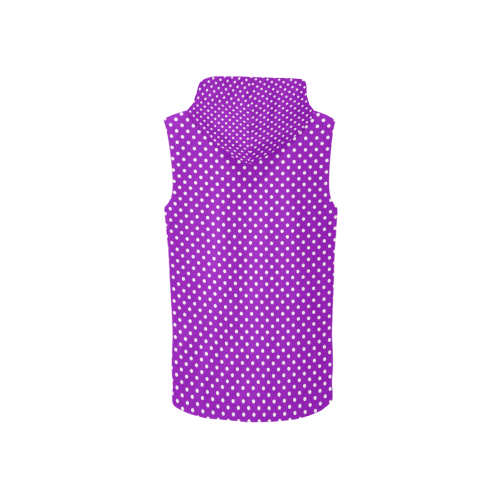 Lavander polka dots All Over Print Sleeveless Zip Up Hoodie for Women (Model H16)