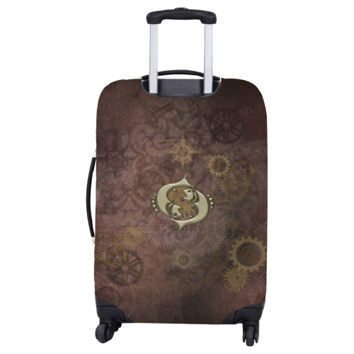 Steampunk Zodiac Fish Luggage Cover/Large 26"-28"