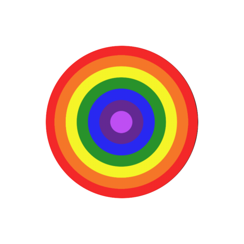Rainbow Flag (Gay Pride - LGBTQIA+) Round Mousepad