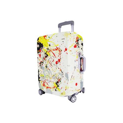 Black, Red, Yellow Paint Splatter Luggage Cover/Small 18"-21"