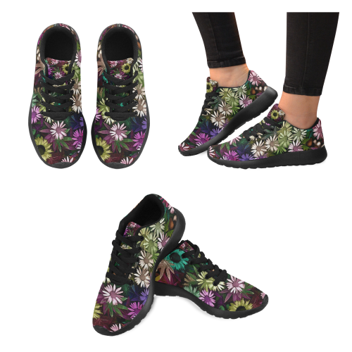 Floral Dusk by Jera Nour Women's Running Shoes/Large Size (Model 020)