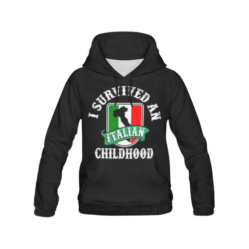 I Survived An Italian Childhood All Over Print Hoodie for Women (USA Size) (Model H13)
