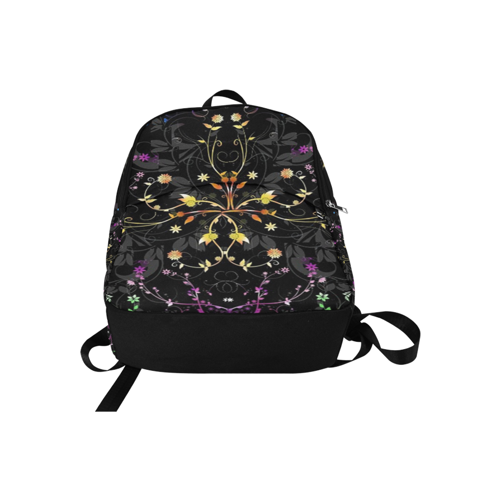 all over print Purple and gold floral swirl casual backpack for adult Fabric Backpack for Adult (Model 1659)