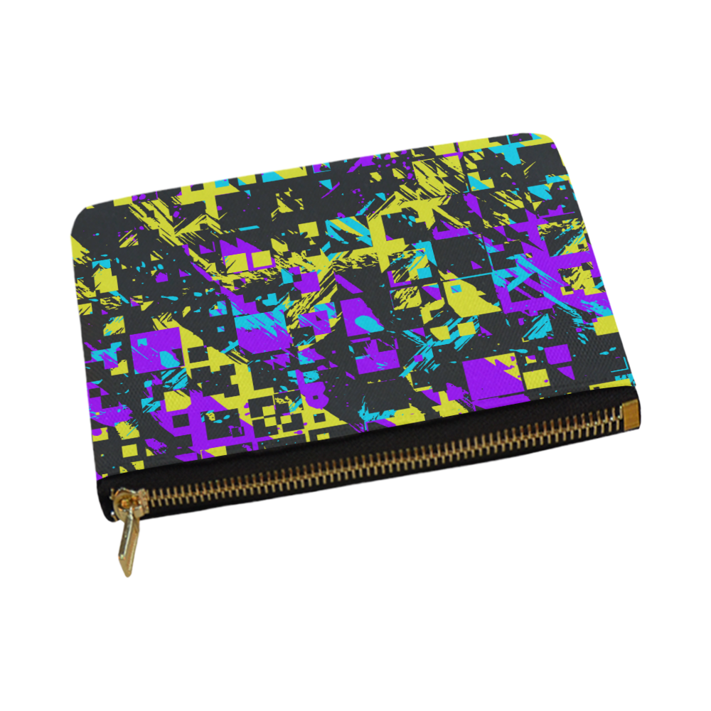 Purple yelllow squares Carry-All Pouch 12.5''x8.5''