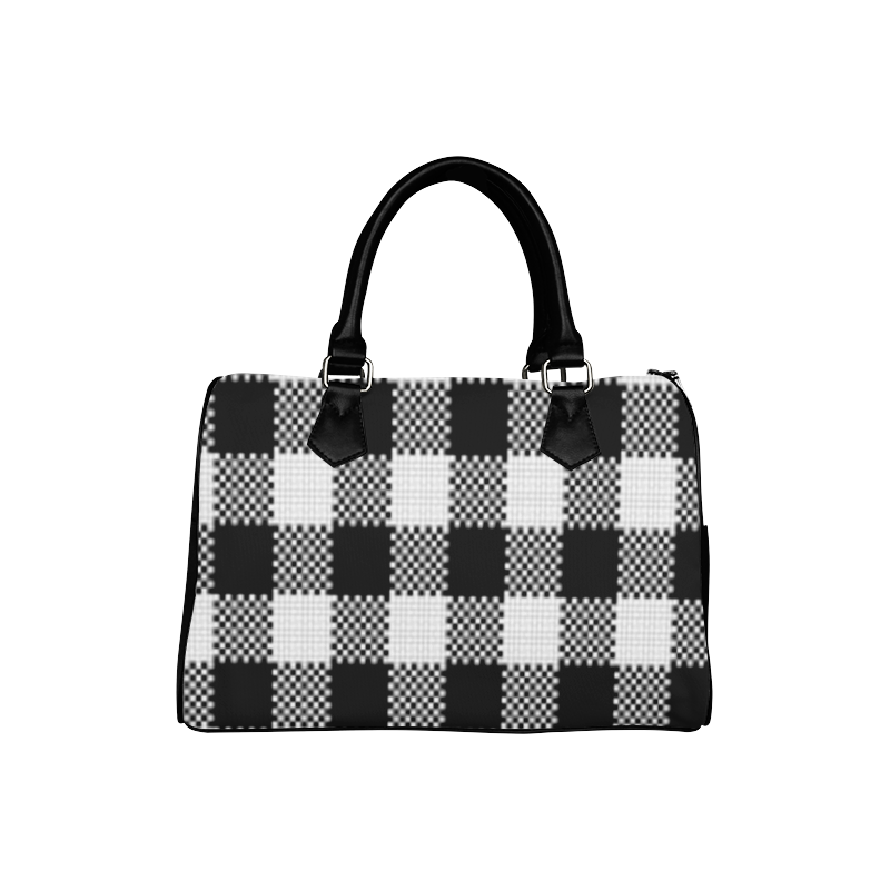 Blk/Wht Plaid Boston Handbag (Model 1621)