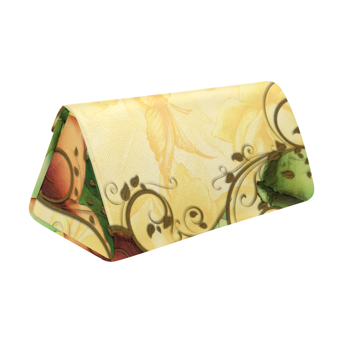 Colorful flowers with butterflies Custom Foldable Glasses Case