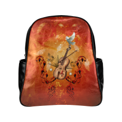 Music, violin with dove Multi-Pockets Backpack (Model 1636)