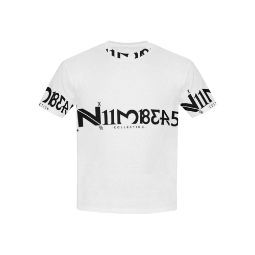 NUMBERS Collection  LOGO White/Black Kids' All Over Print T-shirt (USA Size) (Model T40)