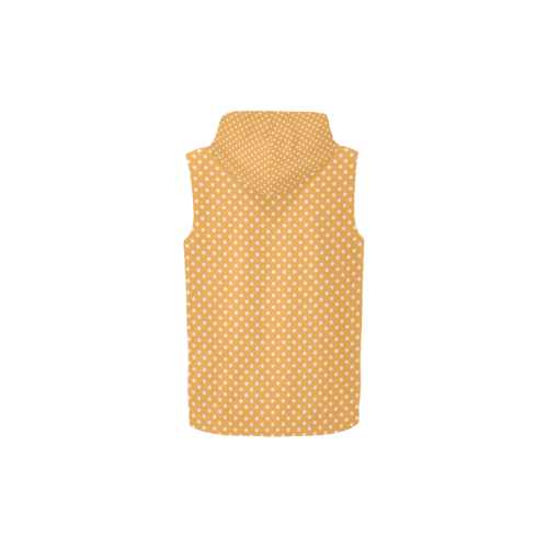 Yellow orange polka dots All Over Print Sleeveless Zip Up Hoodie for Kid (Model H16)