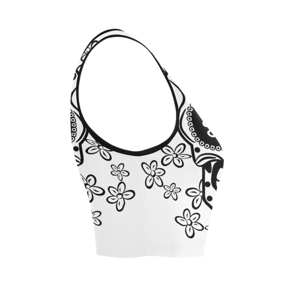 Sugar Skull Women's Crop Top (Model T42)